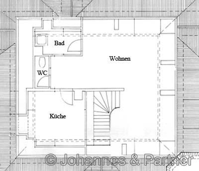 Grundriss obere Ebene - Variante 2 Zimmer